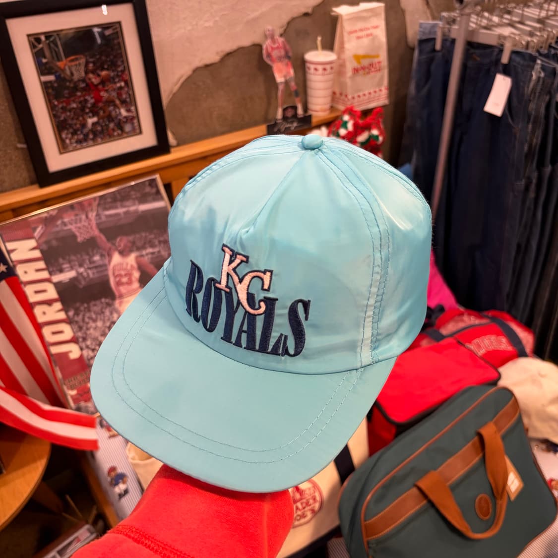 90s USA 빈티지 MLB 캔자스시티 로얄스 트러커 볼캡 모자  상품이미지2