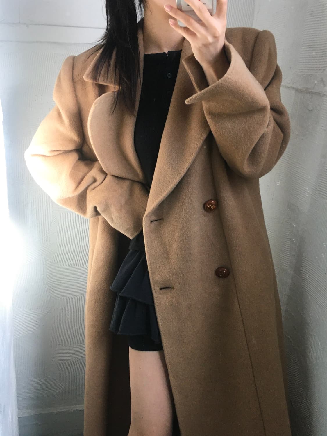 Valentino 발렌티노 캐시미어 울 베이지 카멜 더블 코트 상품이미지4
