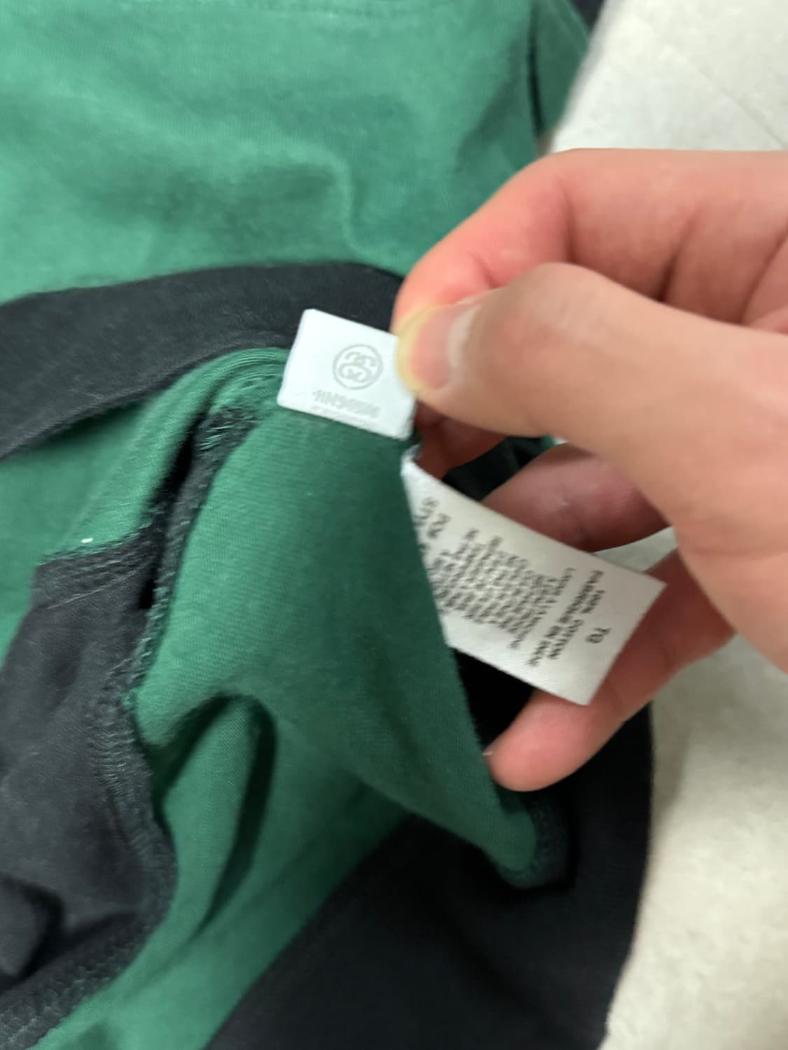 17fw 스투시 그린 스트라이프 보더 후디 xl 상품이미지5