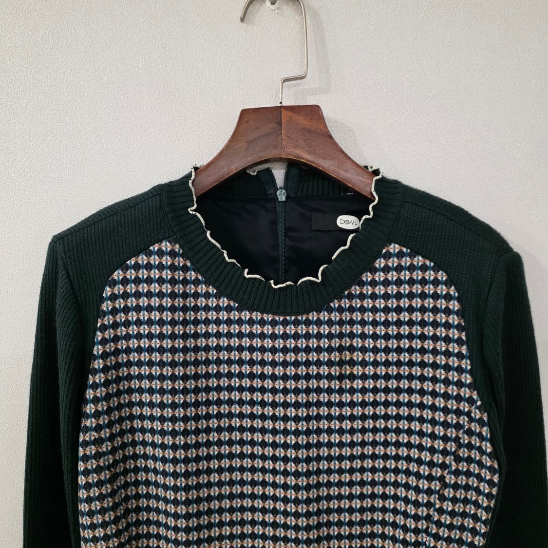 듀엘 배색 니트 원피스 55 상품이미지3