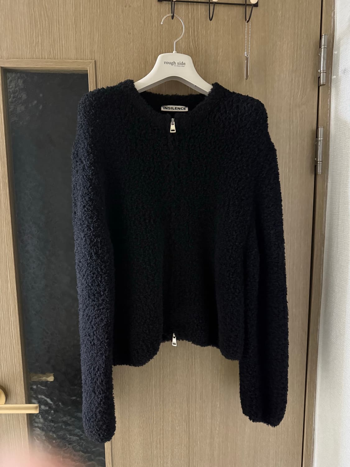 인사일런스 우먼 부클 니트 집업 상품이미지2