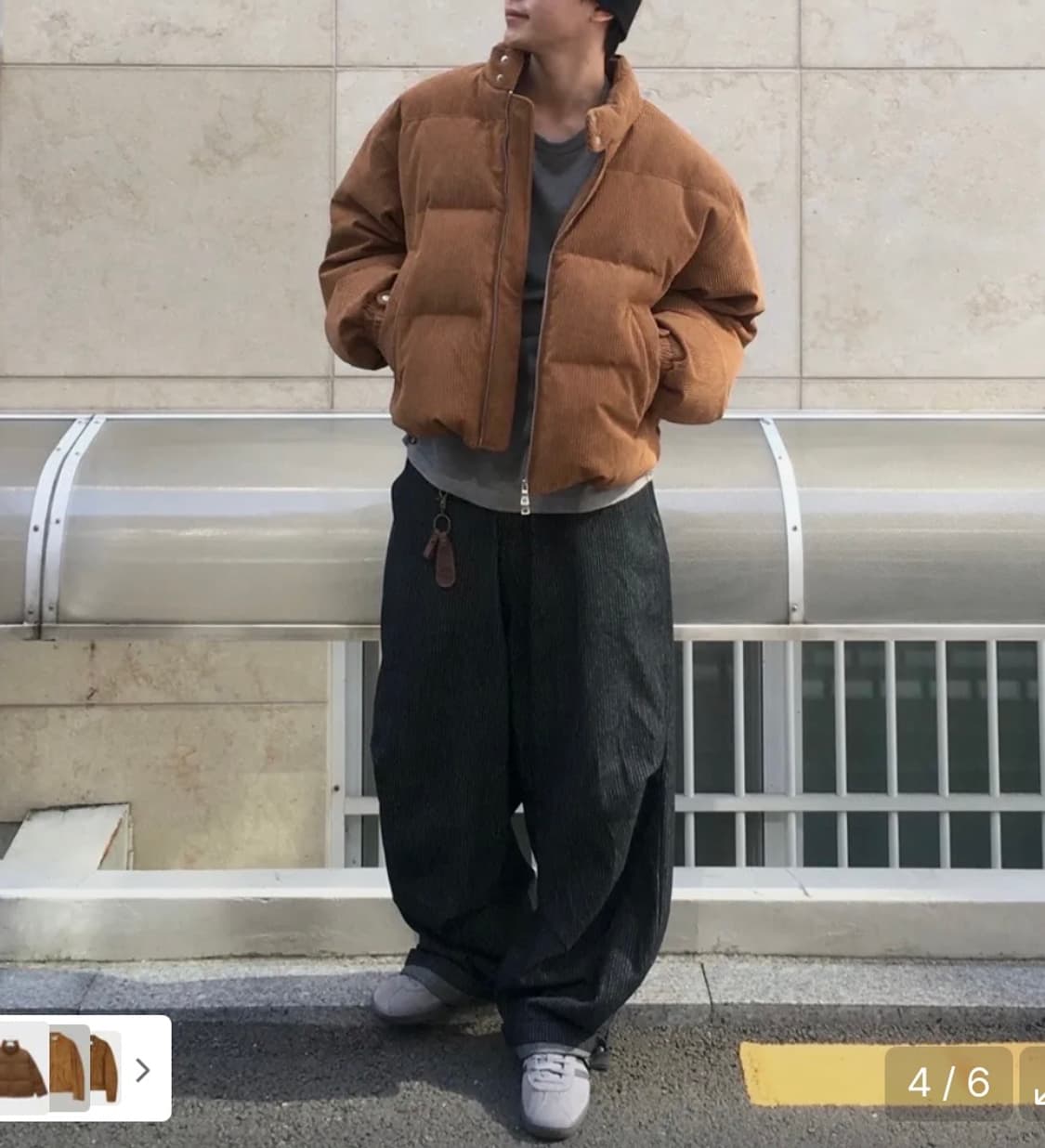 키뮤어 코듀로이 패딩점퍼 카멜색상 상품이미지1