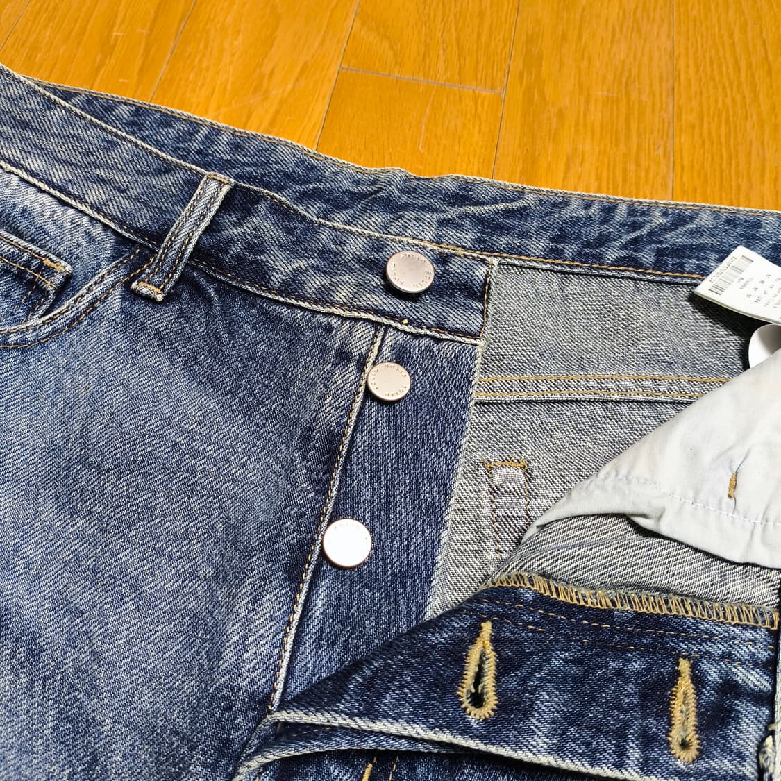 [50] 솔리드 옴므 중청 와이드 데님 팬츠 상품이미지6