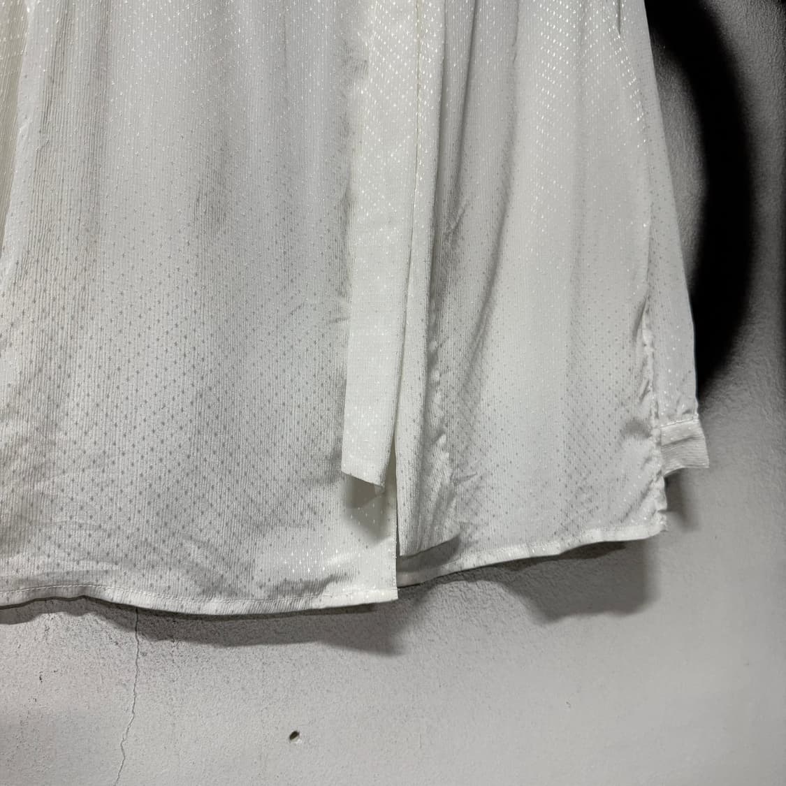 VTG 빈티지 긱시크 화이트 도트 패턴 타이 블라우스 셔츠 상품이미지4