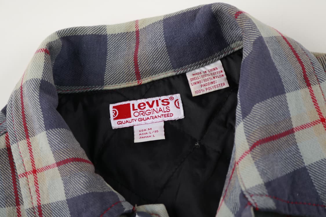 [L] 90's 리바이스 누빔 체크 셔츠자켓 상품이미지4