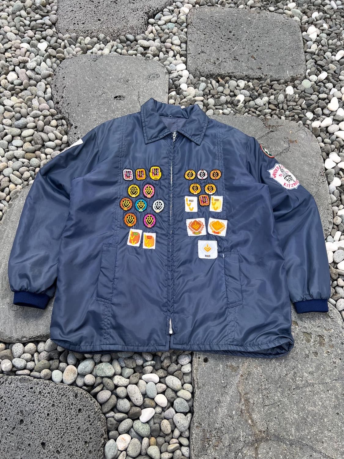 70s ORIGINAL CRAZY PATCH SATIN 70s나일론자켓 상품이미지1