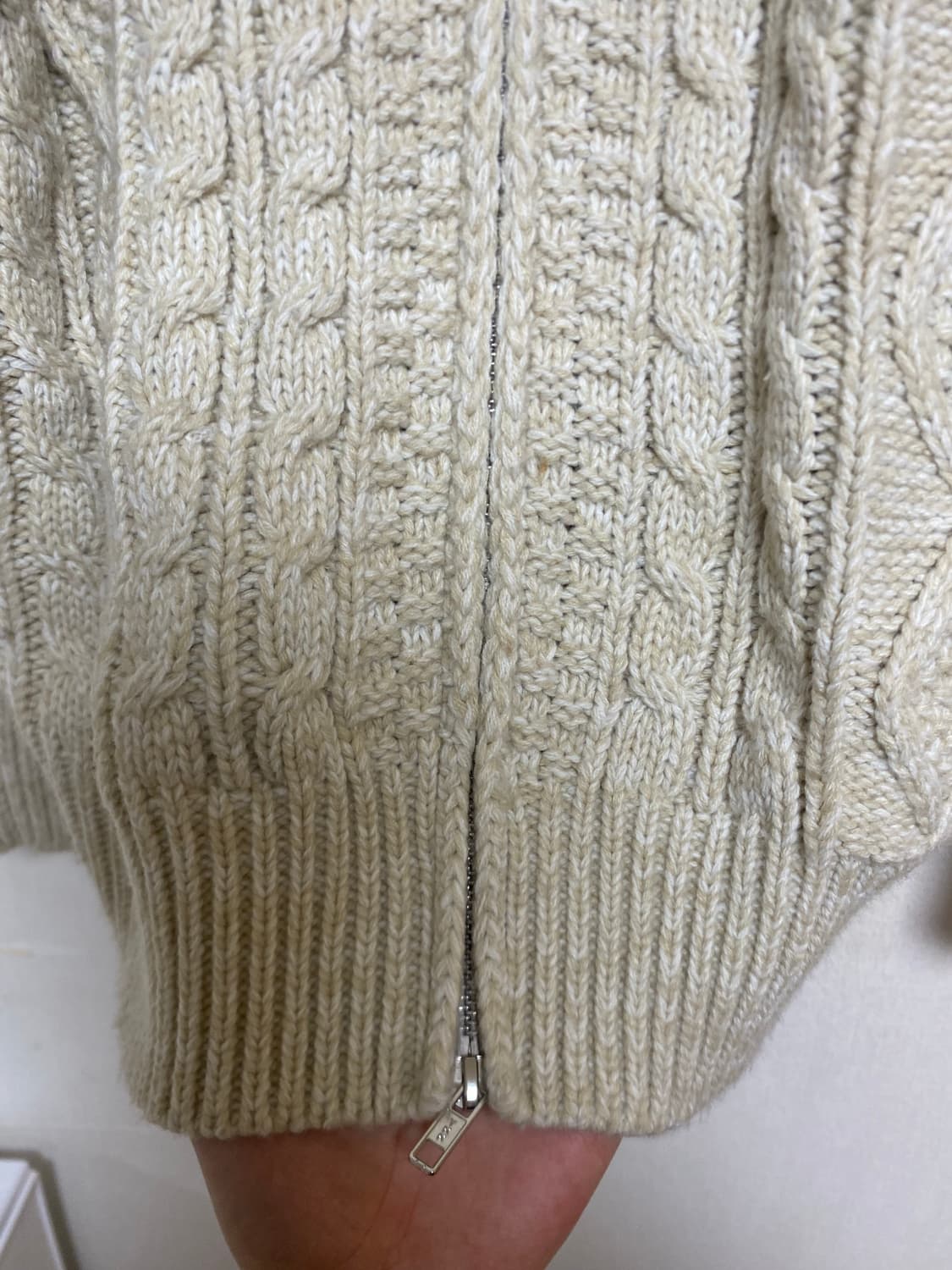 트릴리온 워셔블 아란 케이블 후드집업 니트 상품이미지4