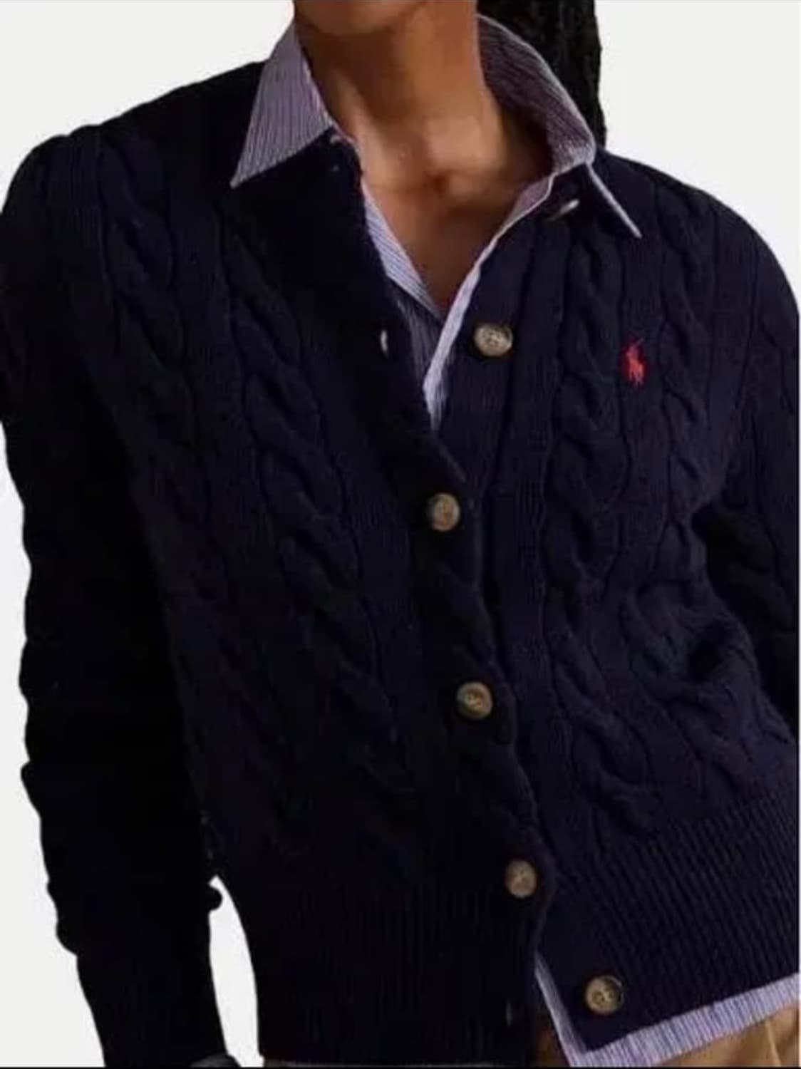 🔥[무료배송/정품]🔥 폴로 여성 꽈배기 울 캐시미어 가디건 3 col 상품이미지4