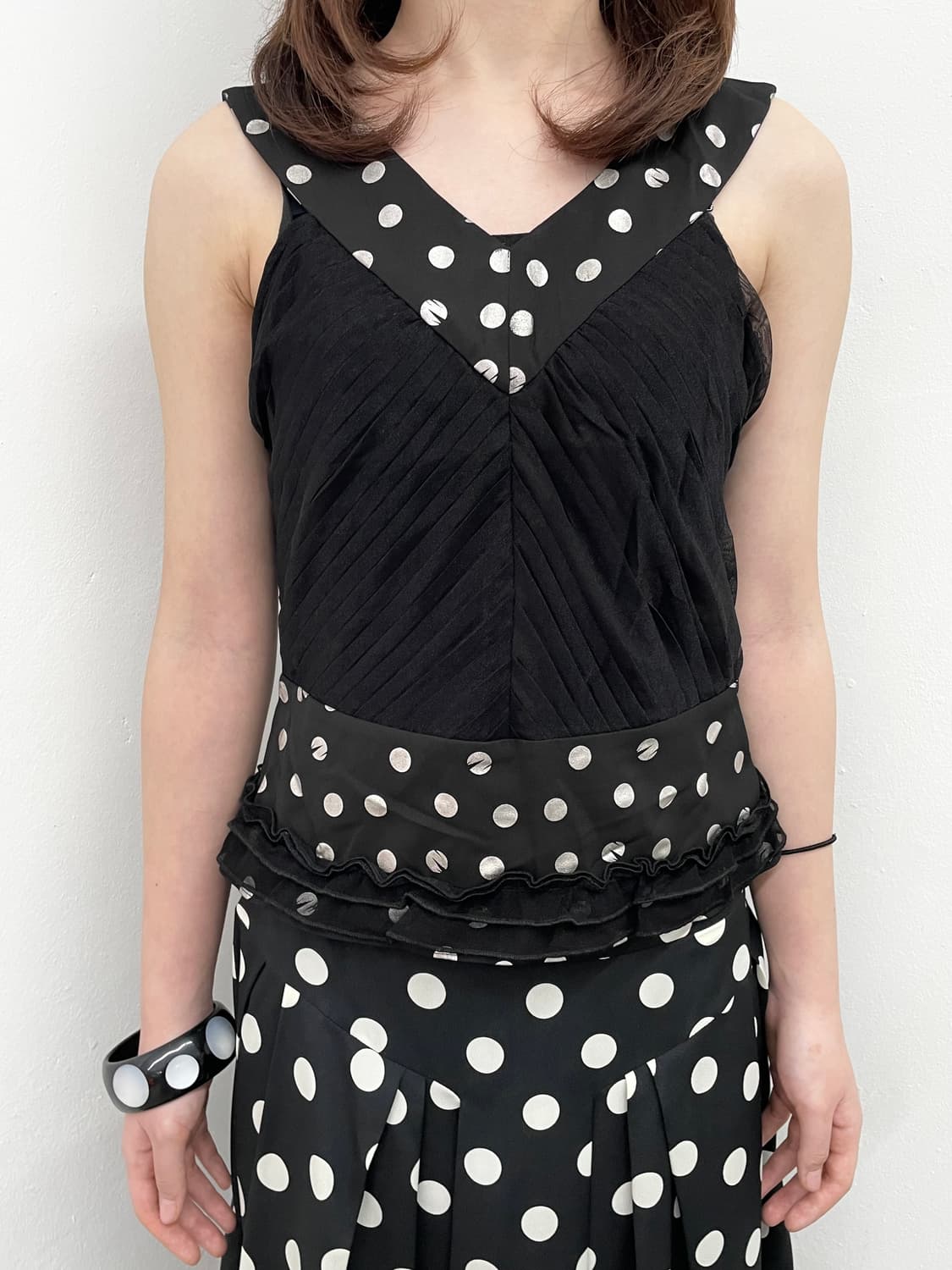 도트 셔링 프릴 탑🎹 상품이미지3