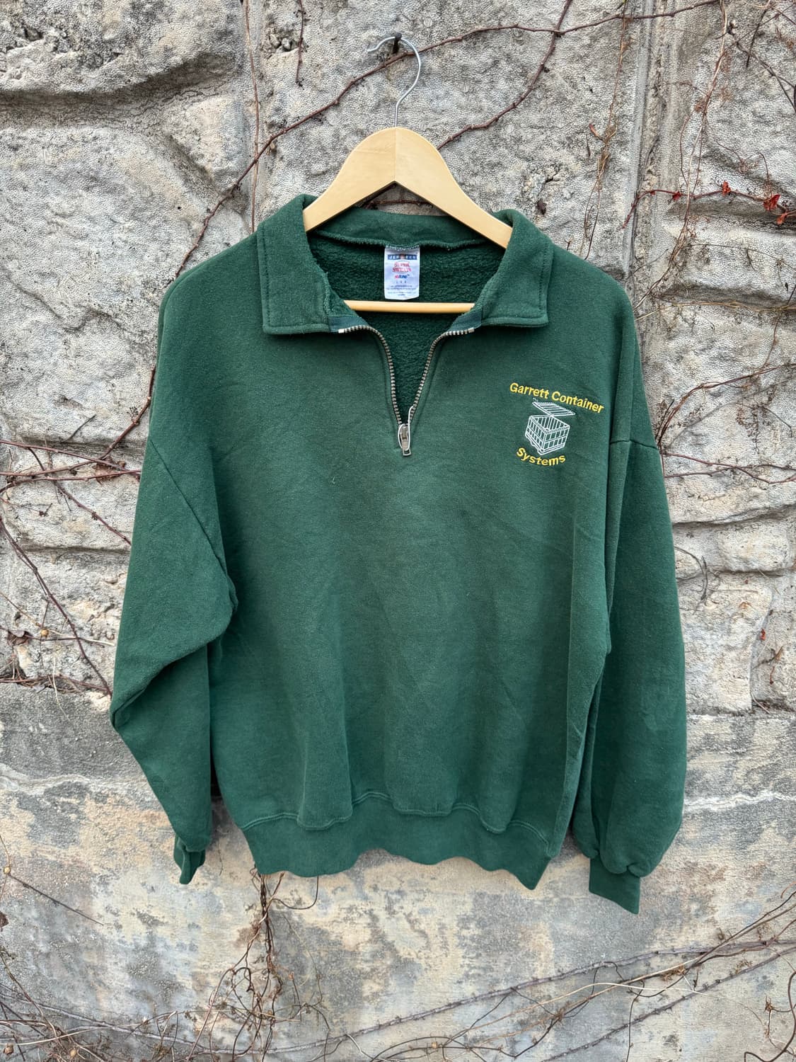 00s 저지스 러셀 하프집업 빈티지 자수 웜업 페이딩 스웻 셔츠 맨투맨 상품이미지1