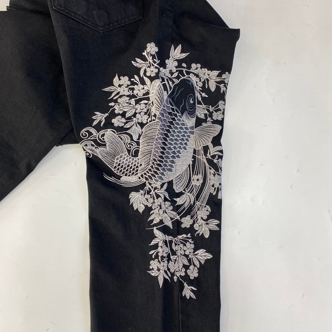 이레즈미 자수 블랙 데님 팬츠 상품이미지7