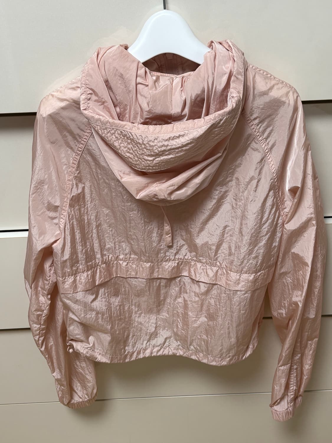 시어 리본 셔링 후디 자켓 핑크 상품이미지5