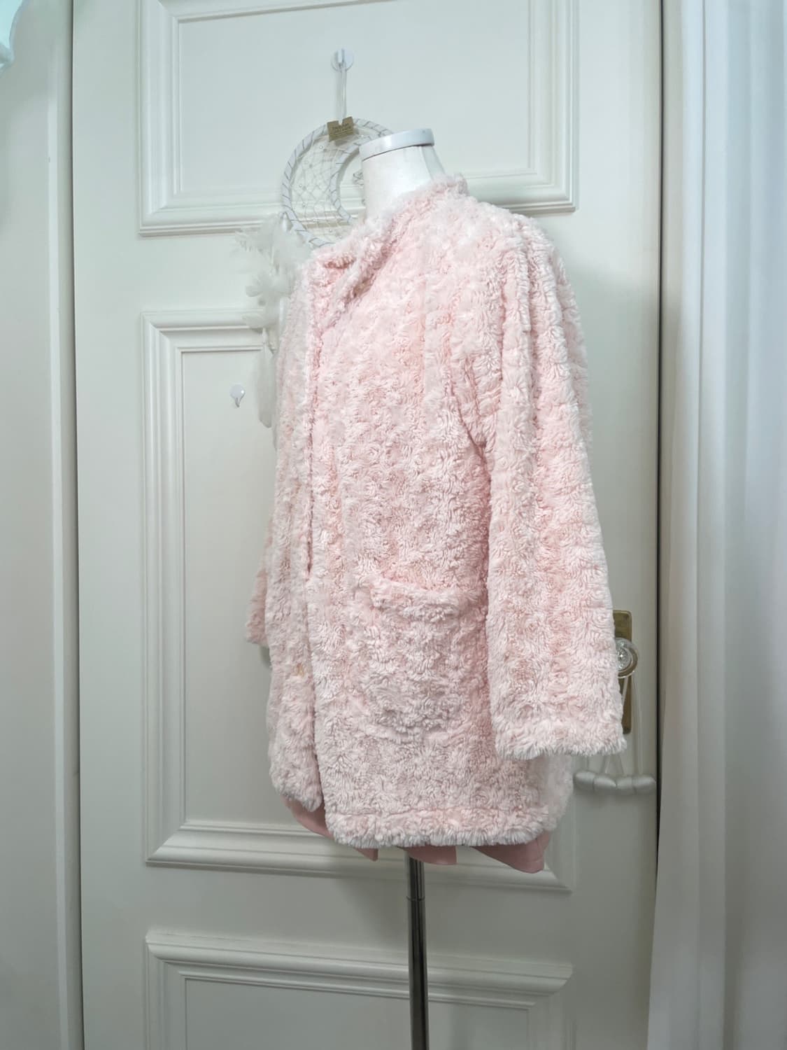 pink pocket point rose fur jacket 상품이미지2