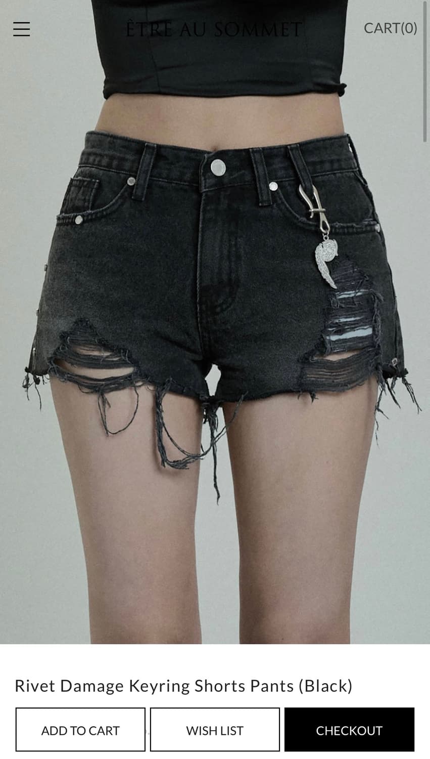 에트오소메 Rivet Damage Keyring Shorts pants 상품이미지1