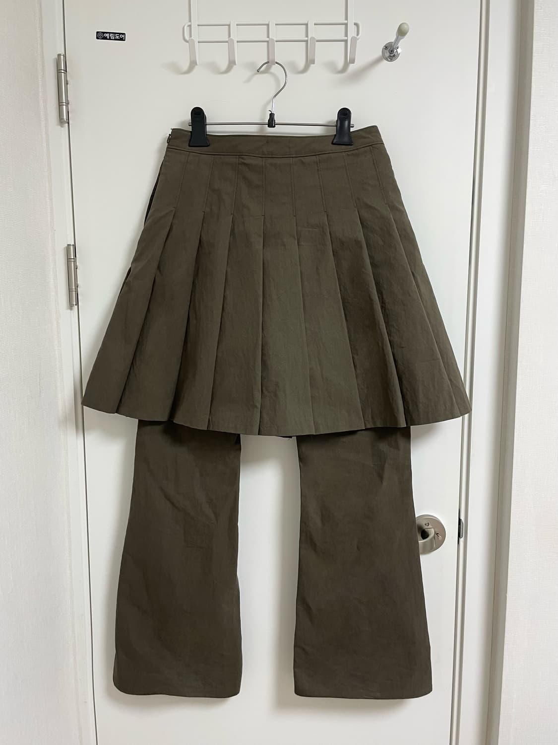 S) 더콜디스트모먼트 스커트레이어드팬츠 치마바지 브라운 상품이미지2