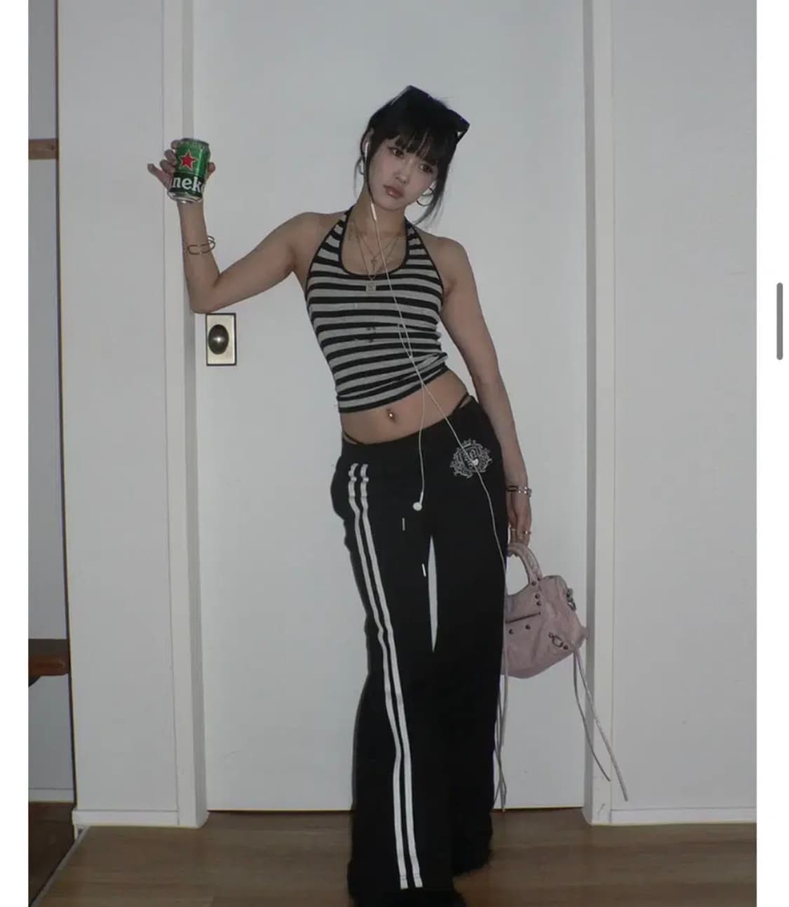 엔젤넘버555 엔젤릭 스웻팬츠 블랙 상품이미지1