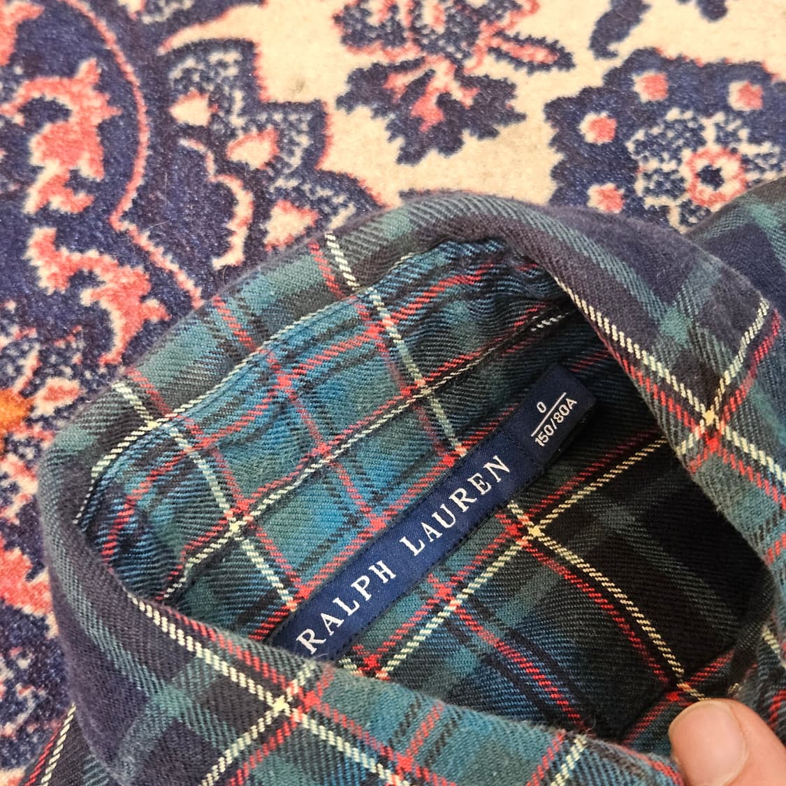 랄프로렌 타탄체크 스웨이드 팔패치 체크 셔츠 0size 상품이미지6