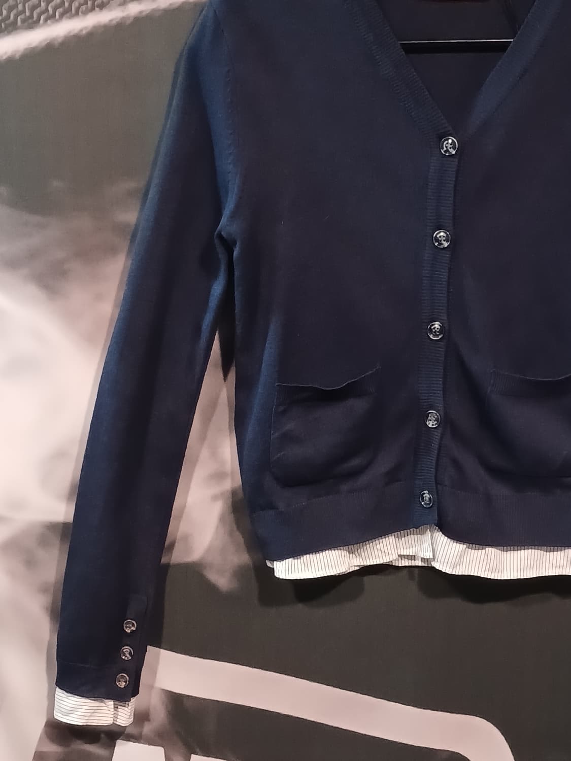 Matin Kim 네이비 레이어드 가디건 상품이미지3