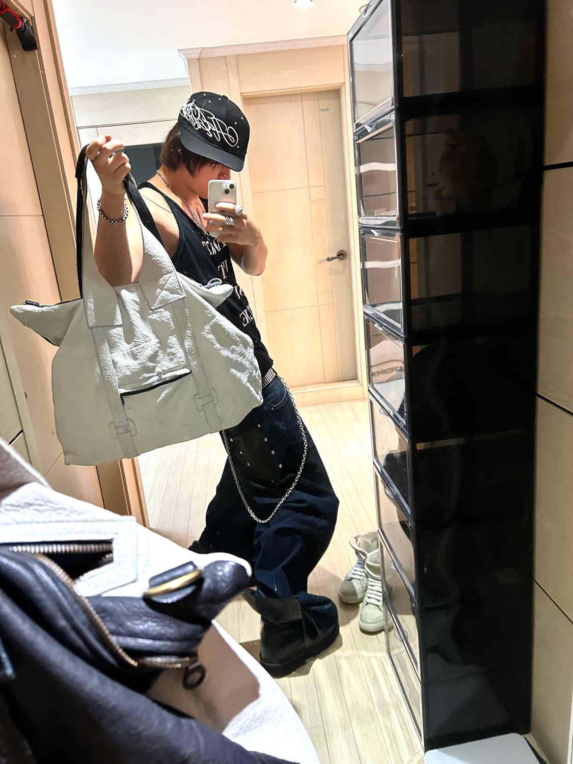Mix Color Sheep Skin Leather Bag 상품이미지1