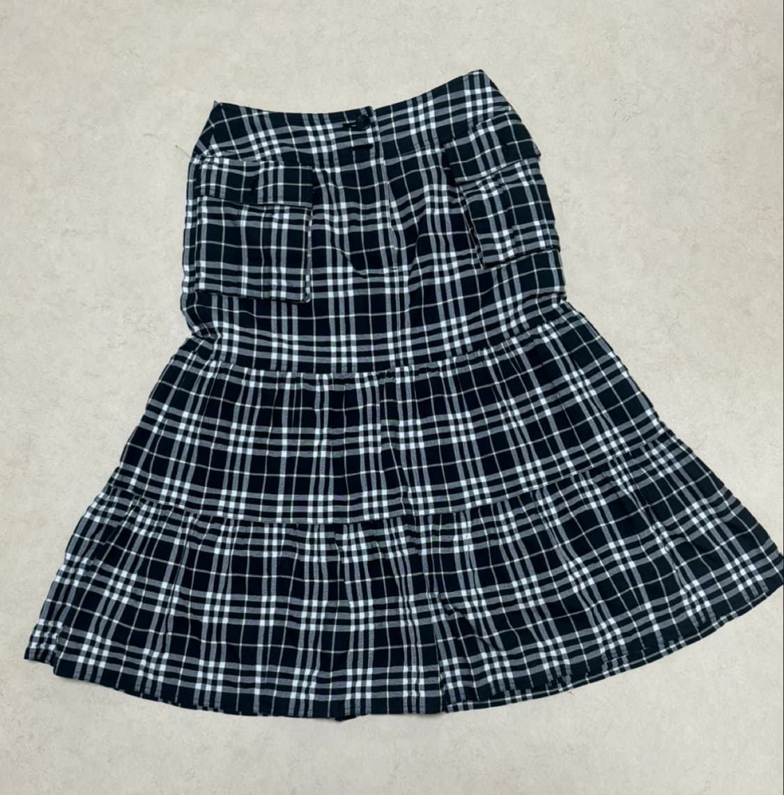 일본 빈티지 체크 카고 롱 머메이드 스커트 치마 상품이미지1