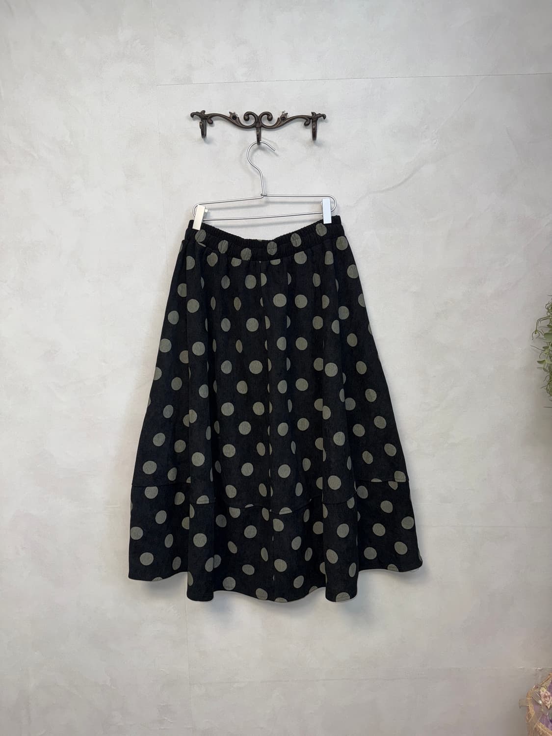 Black corduroy dot balloon skirt 상품이미지3