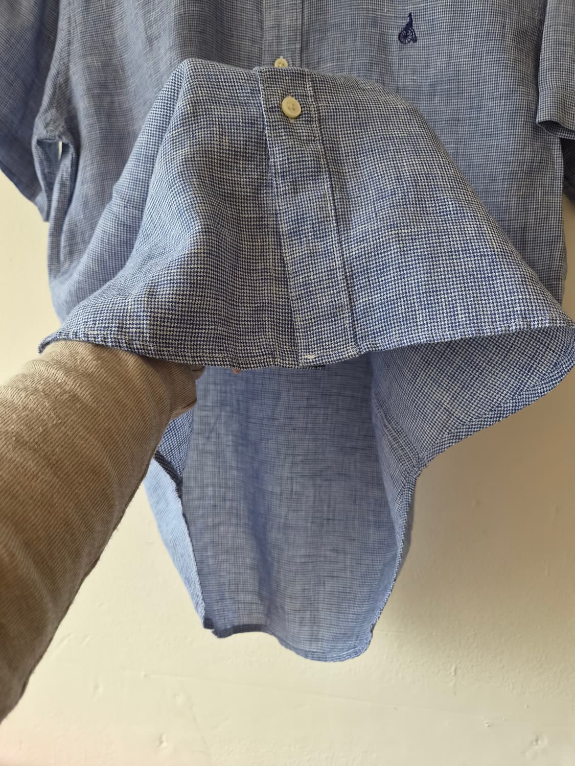 빈폴 남성 잔체크린넨반팔셔츠 100사이즈 상품이미지4