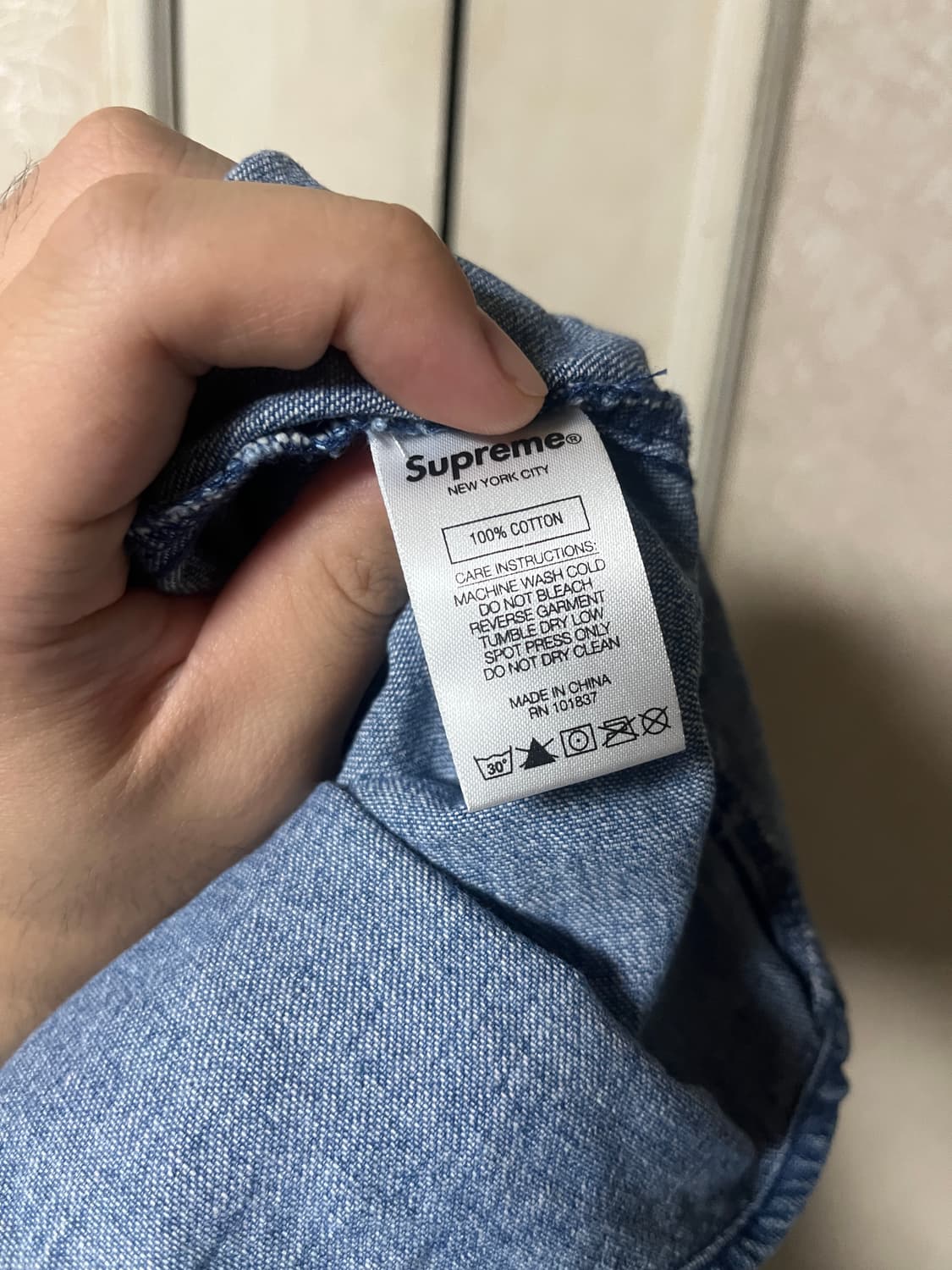 슈프림 데님 베이스볼 자켓 xl사이즈 새제품급 팝니다 상품이미지4