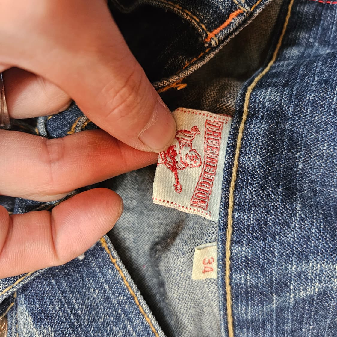 트루릴리전 00's 조이 니들 워크 부츠컷 팬츠 34 size 상품이미지9