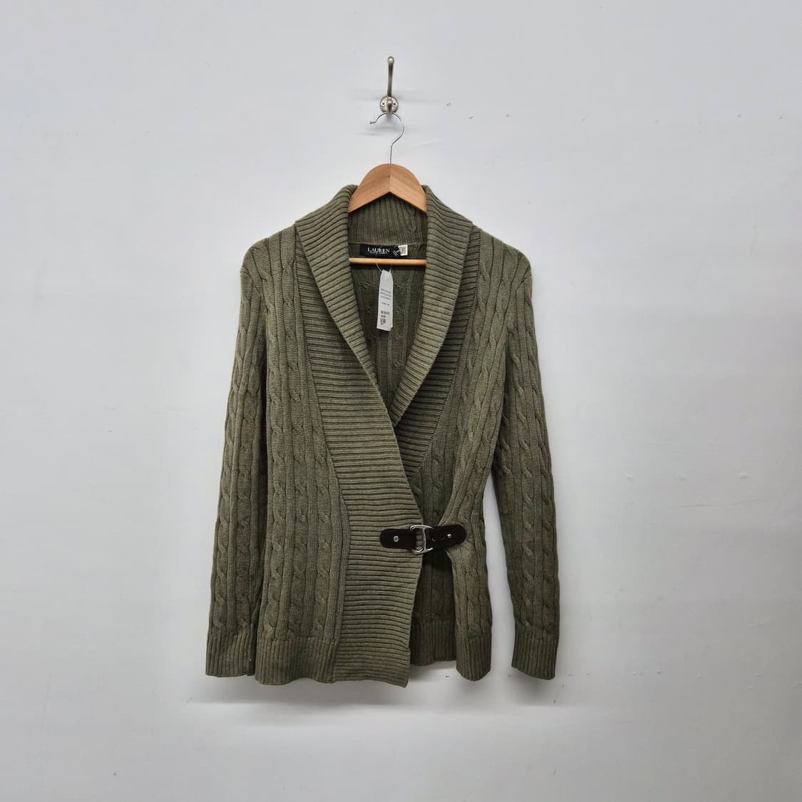 폴로 랄프로렌 그린 케이블 버클 액센트 니트 가디건 여성 XS 상품이미지1