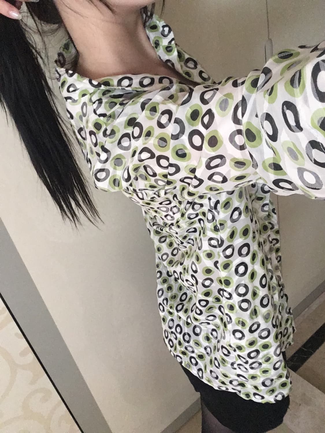Vintage Lime Dot Blouse 상품이미지2