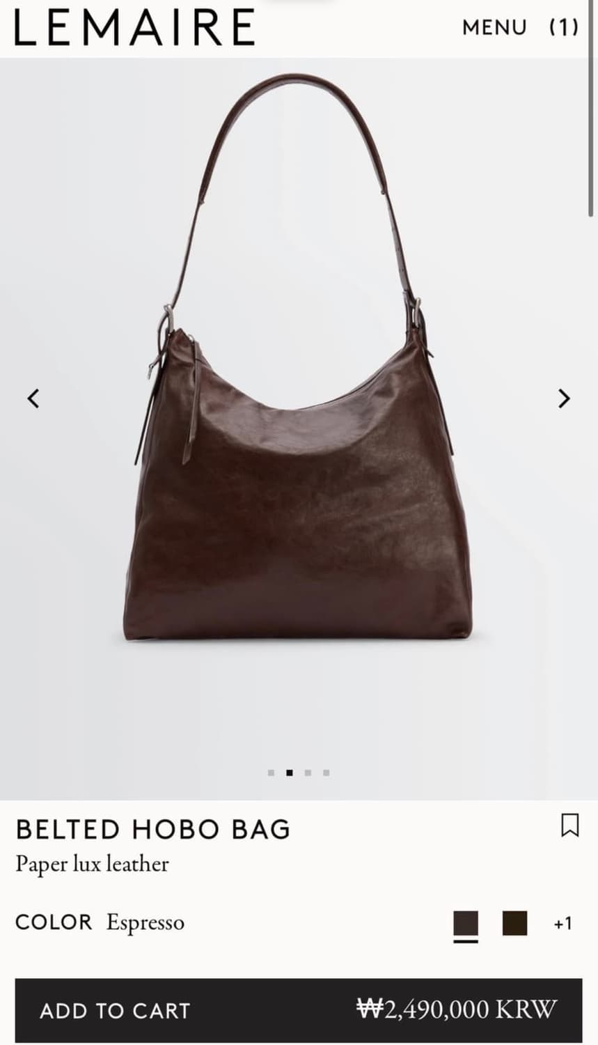 F/르메르 벨티드 호보백 / 에스프레소 상품이미지4