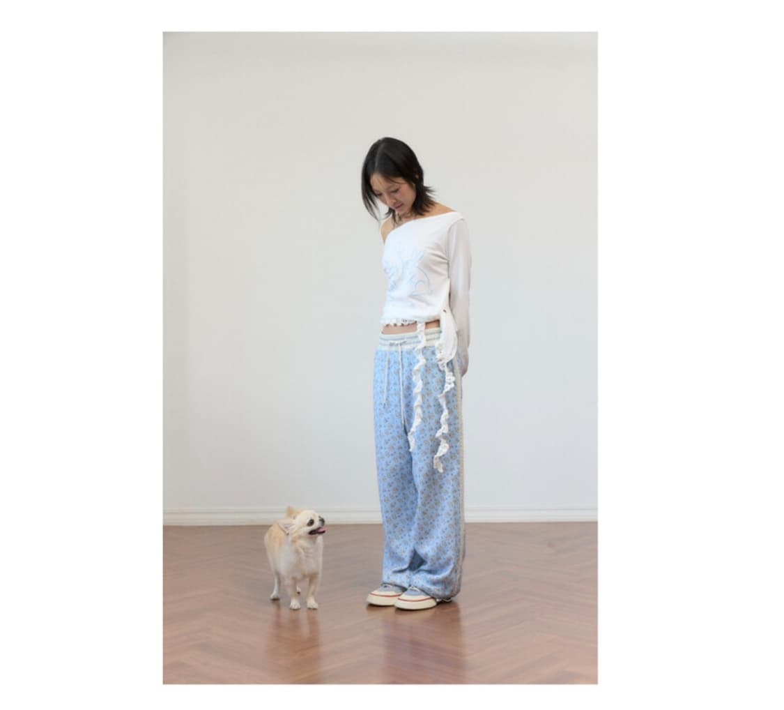 민지에나 셋업 RABBIT fluffy babi blue 상품이미지6