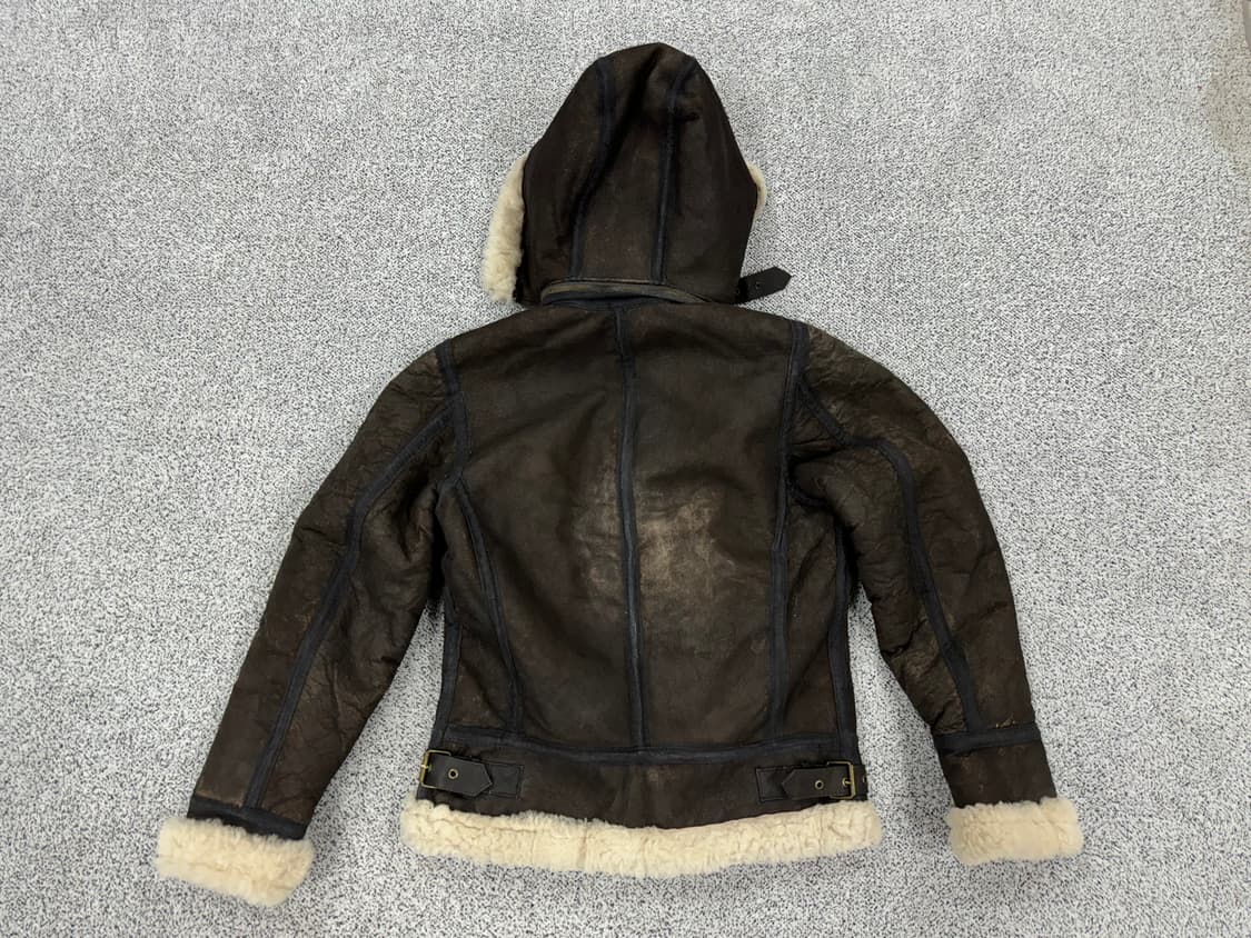 90s B-3 램스킨 후드 무스탕 상품이미지2