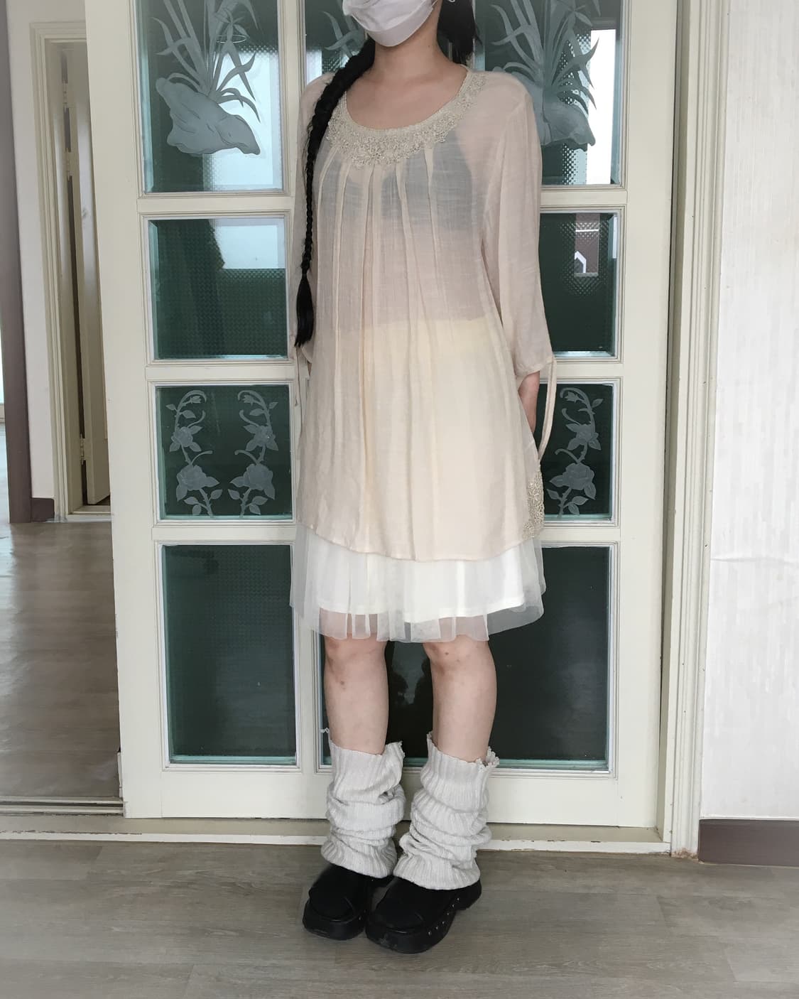 Crochet point unbalanced long blouse 상품이미지9