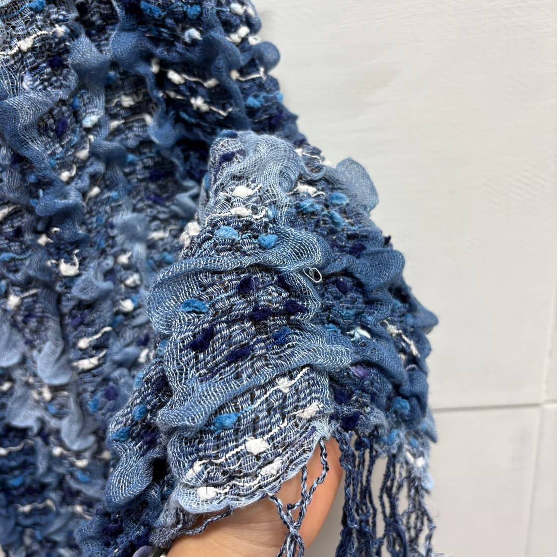 블루 트위드 직조 히피 스카프 머플러 (JPN) 상품이미지4