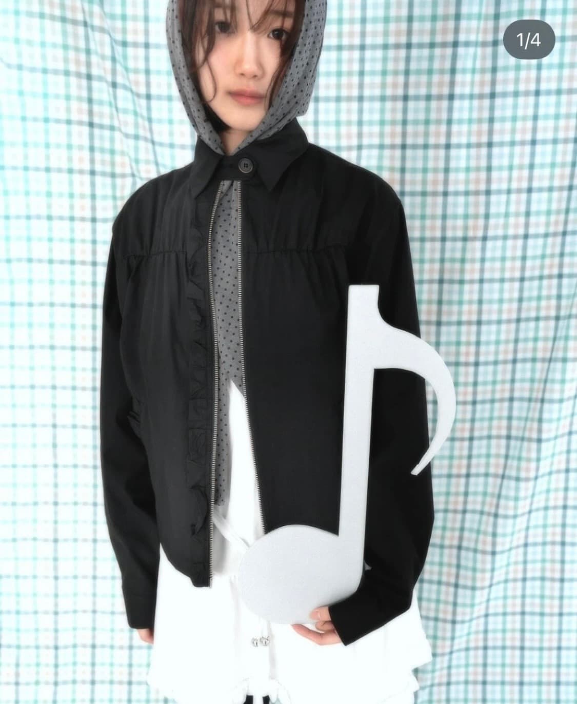 인앤양하모니 frill blouson (black) 상품이미지1