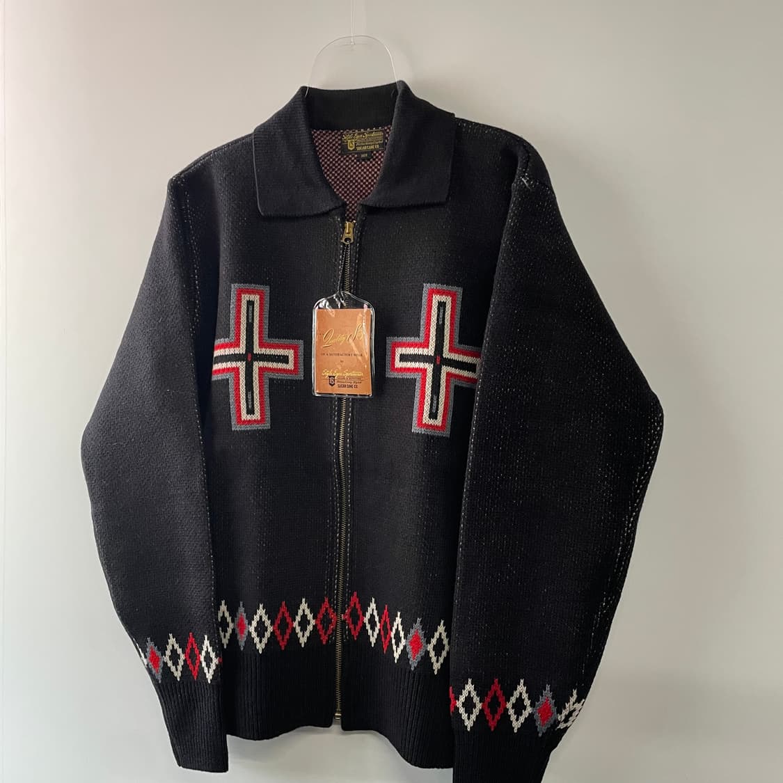 스타일 아이즈 크로스 패턴 니트자켓 상품이미지3