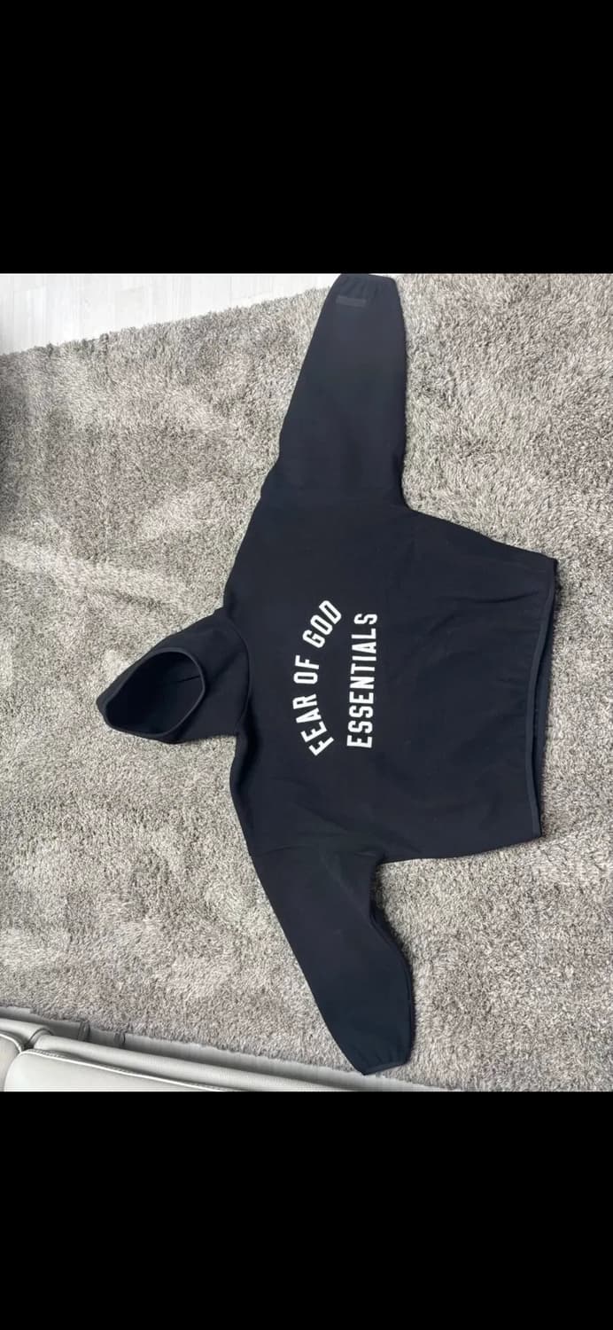 피어오브갓 에센셜 브러시드 후드 블랙 M 상품이미지1