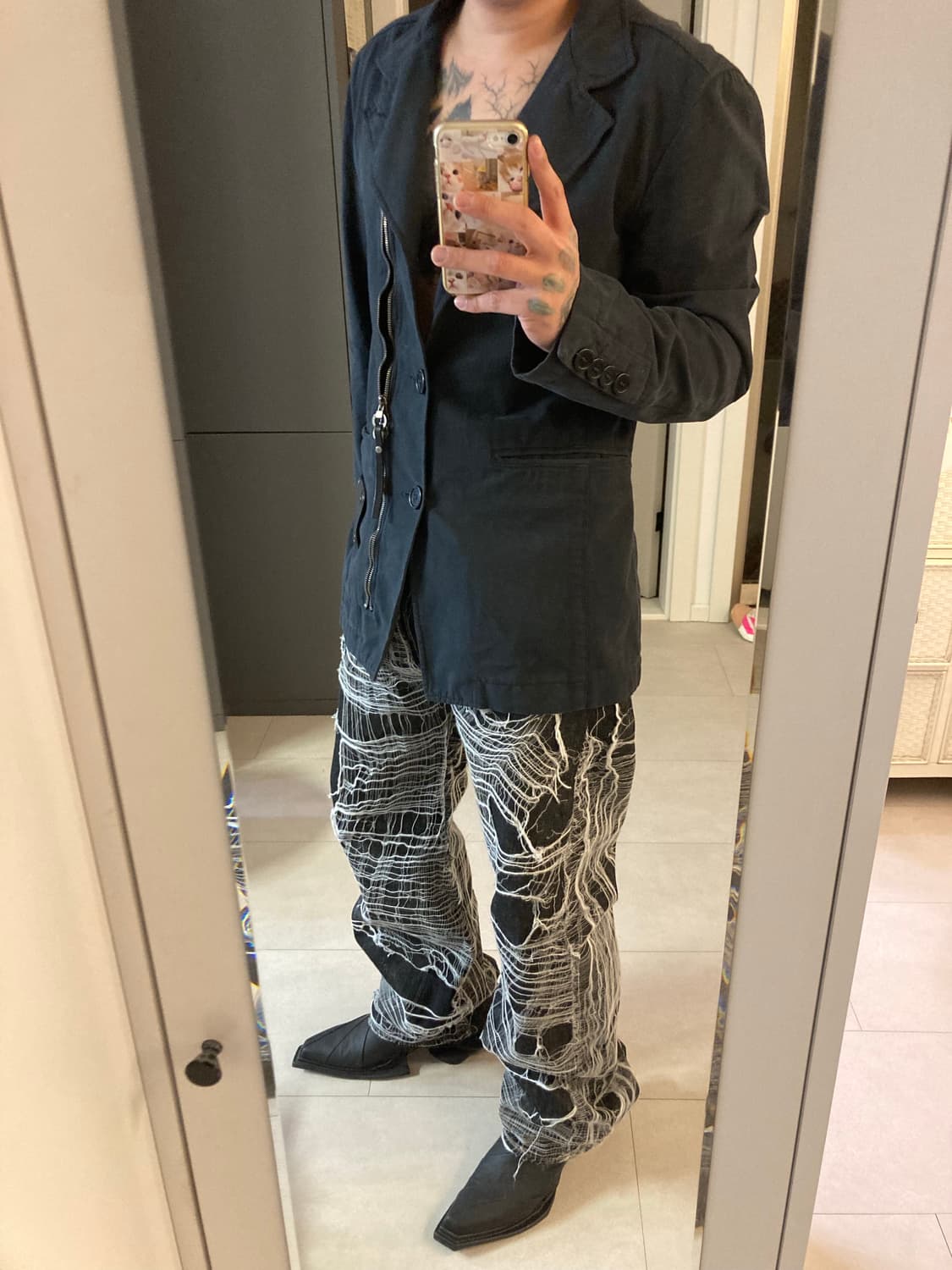 스파이더웹 데님 팬츠 상품이미지4