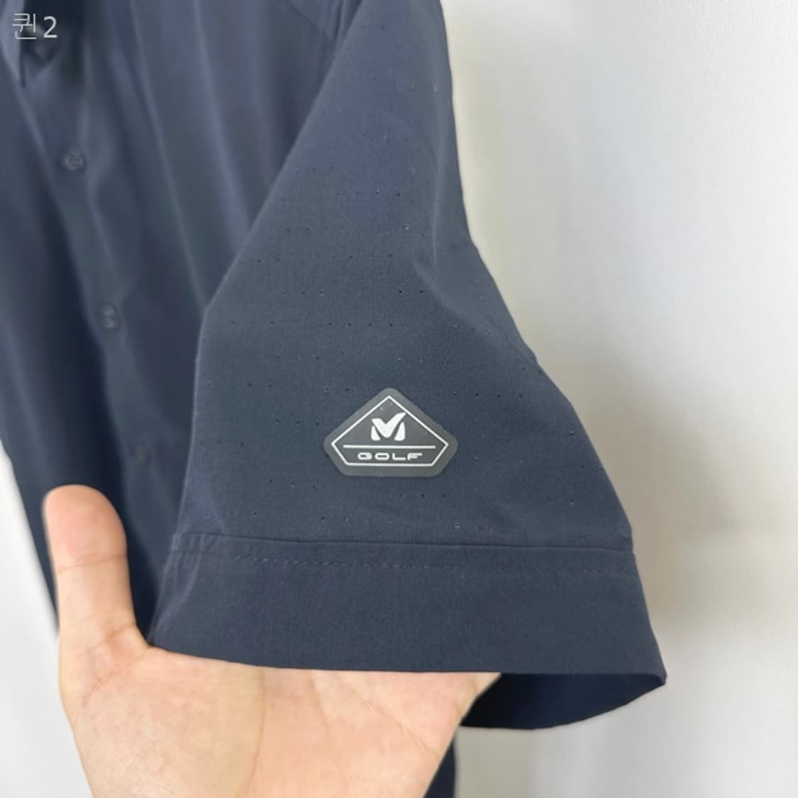 밀레골프 남자 스판 시원한 셔츠 반팔티 검정 105 상품이미지6