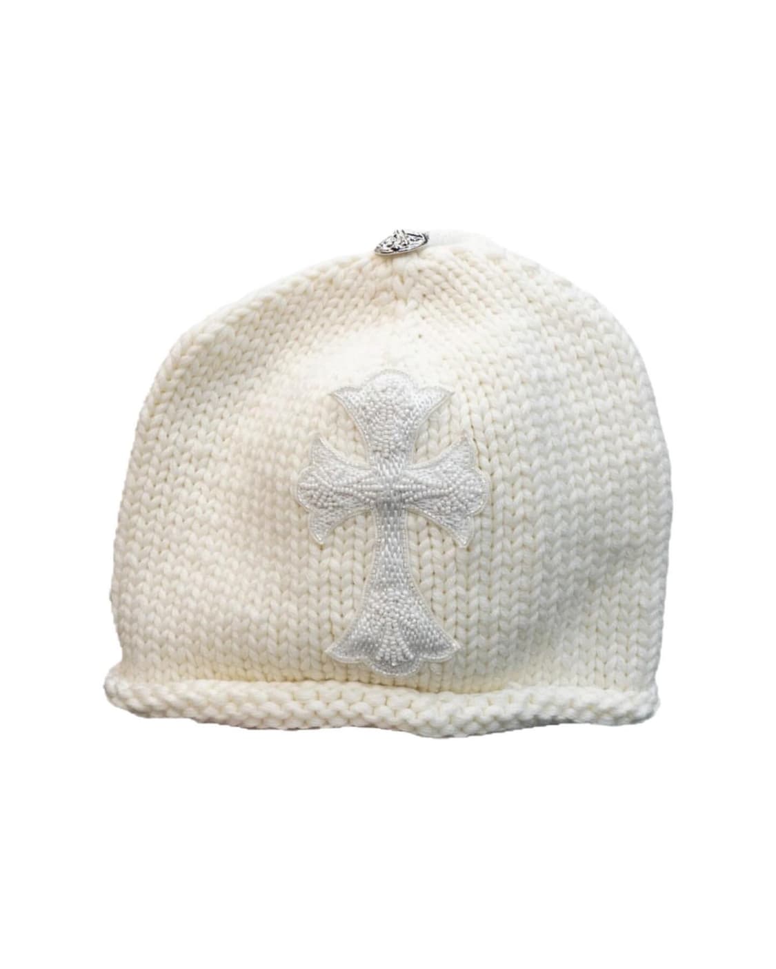 크롬하츠 캐시미어 비즈 크로스 화이트 비니 상품이미지7