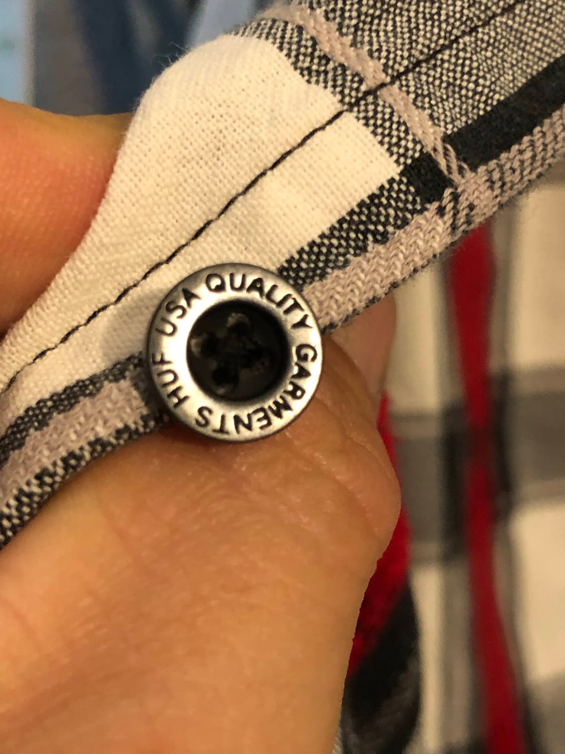 허프 블랙 화이트 체크 패턴 셔츠 L(100) 상품이미지5