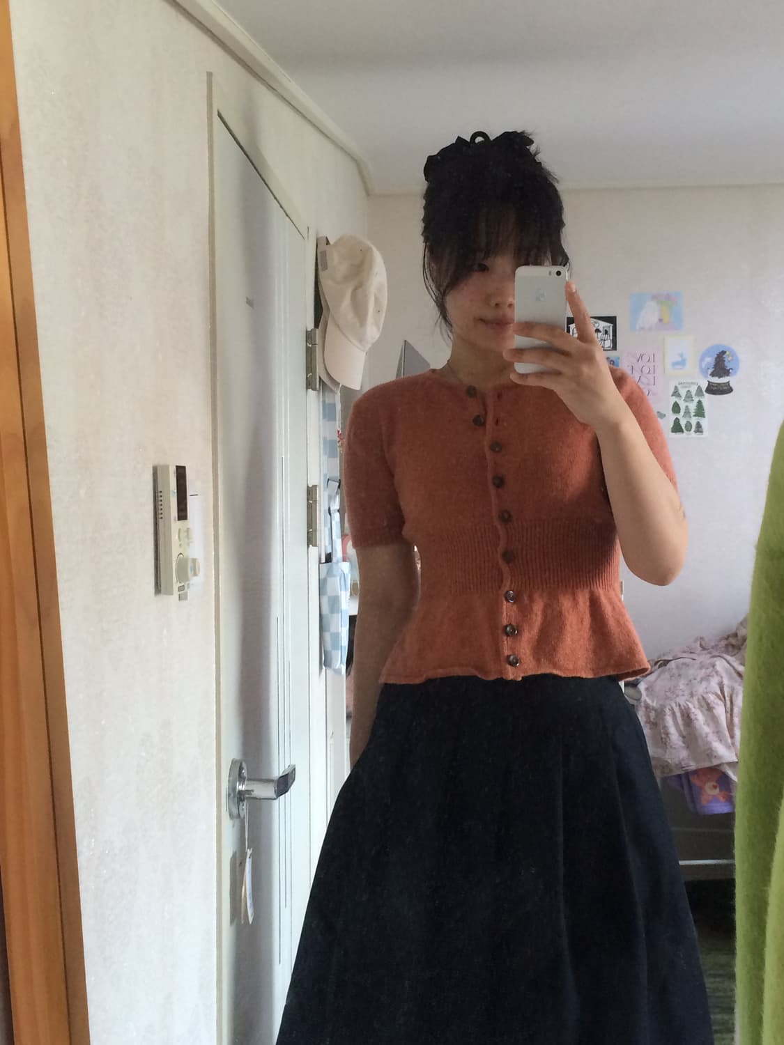 빈티지 반팔 니트 가디건 상품이미지5