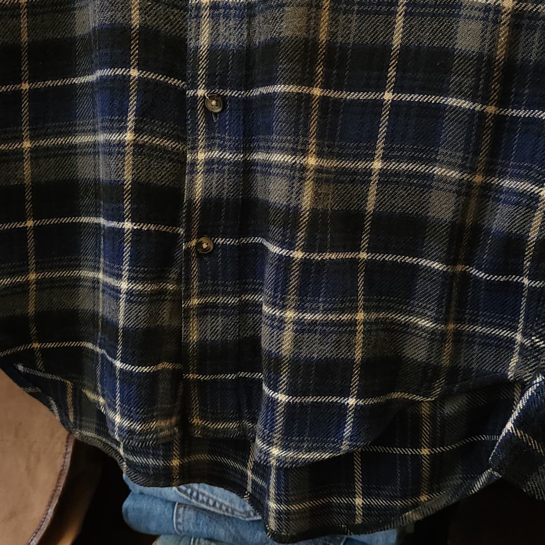 90s 아메리칸 빈티지 체크셔츠 플란넬 셔츠 워크셔츠 블루 m 상품이미지7