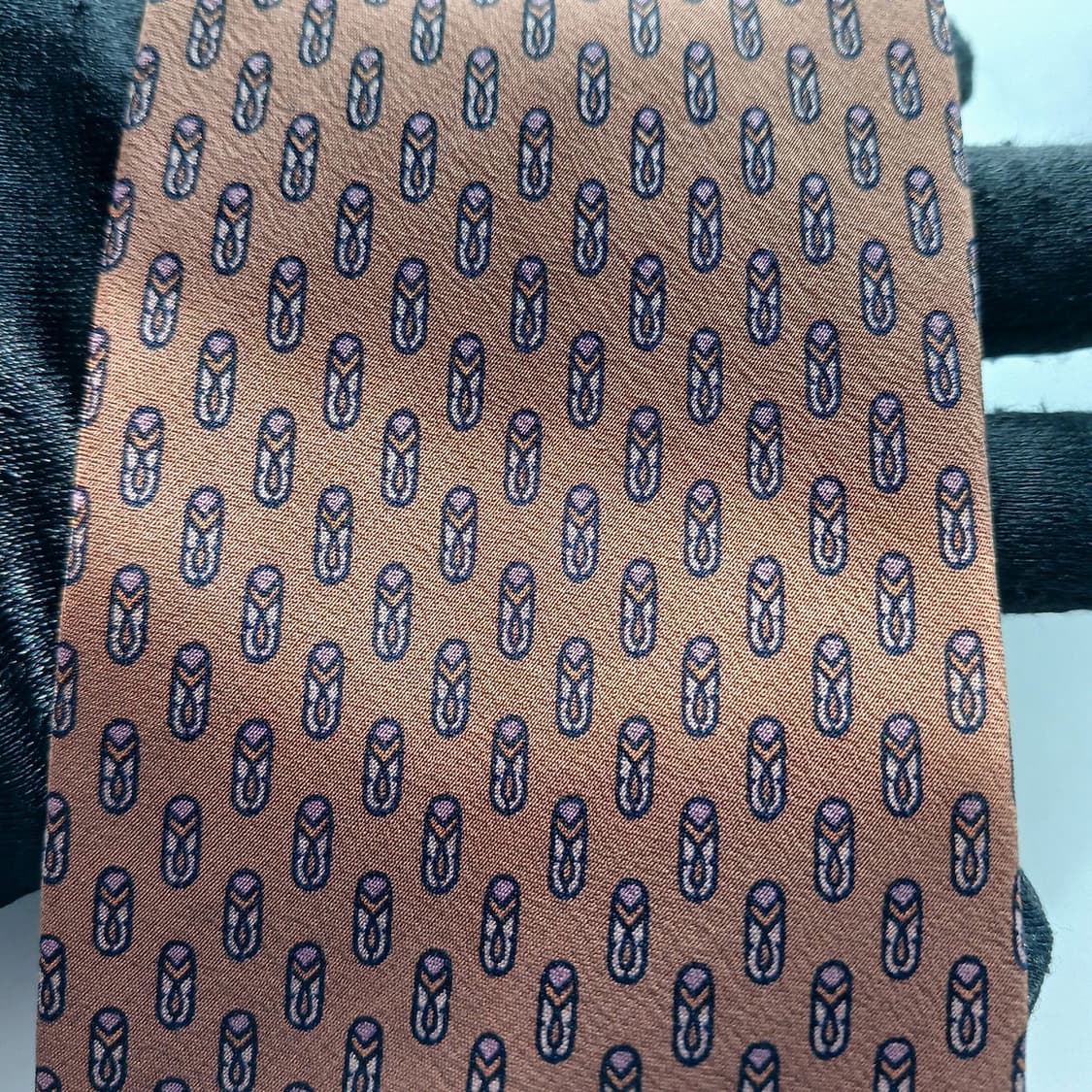 란셀 실크 브라운 미니 패턴 슬림 넥타이 7.9cm A등급 A18740
 상품이미지6