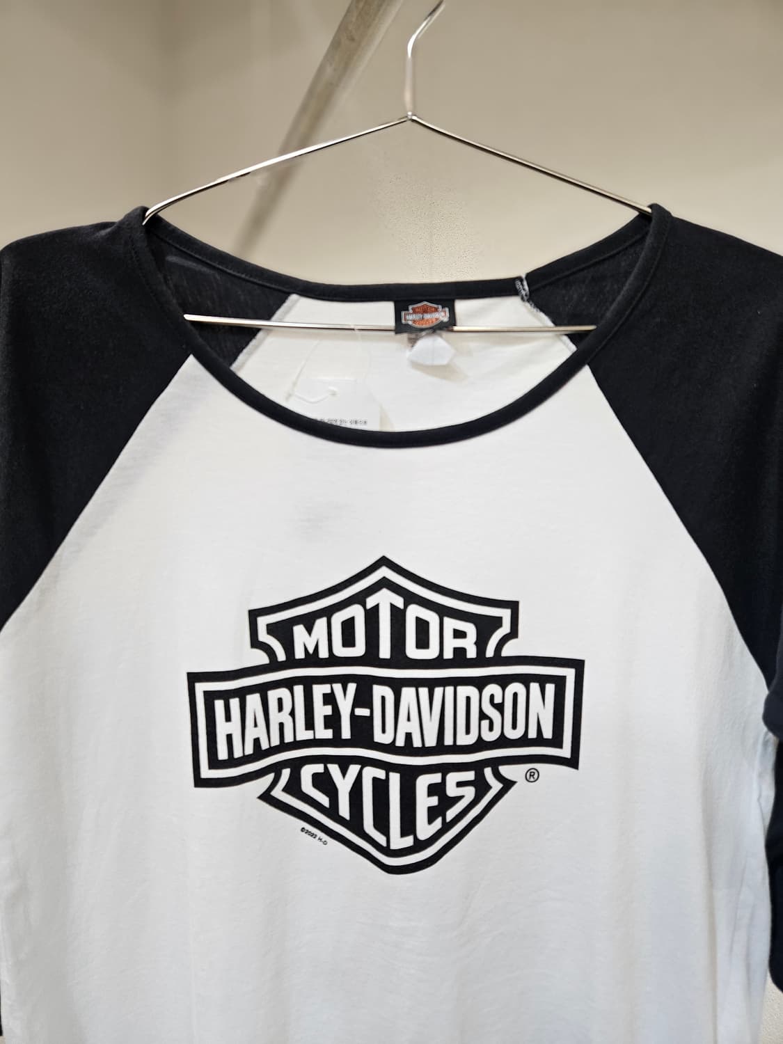할리데이비슨 모터사이클 배색 7부 티셔츠 상품이미지3