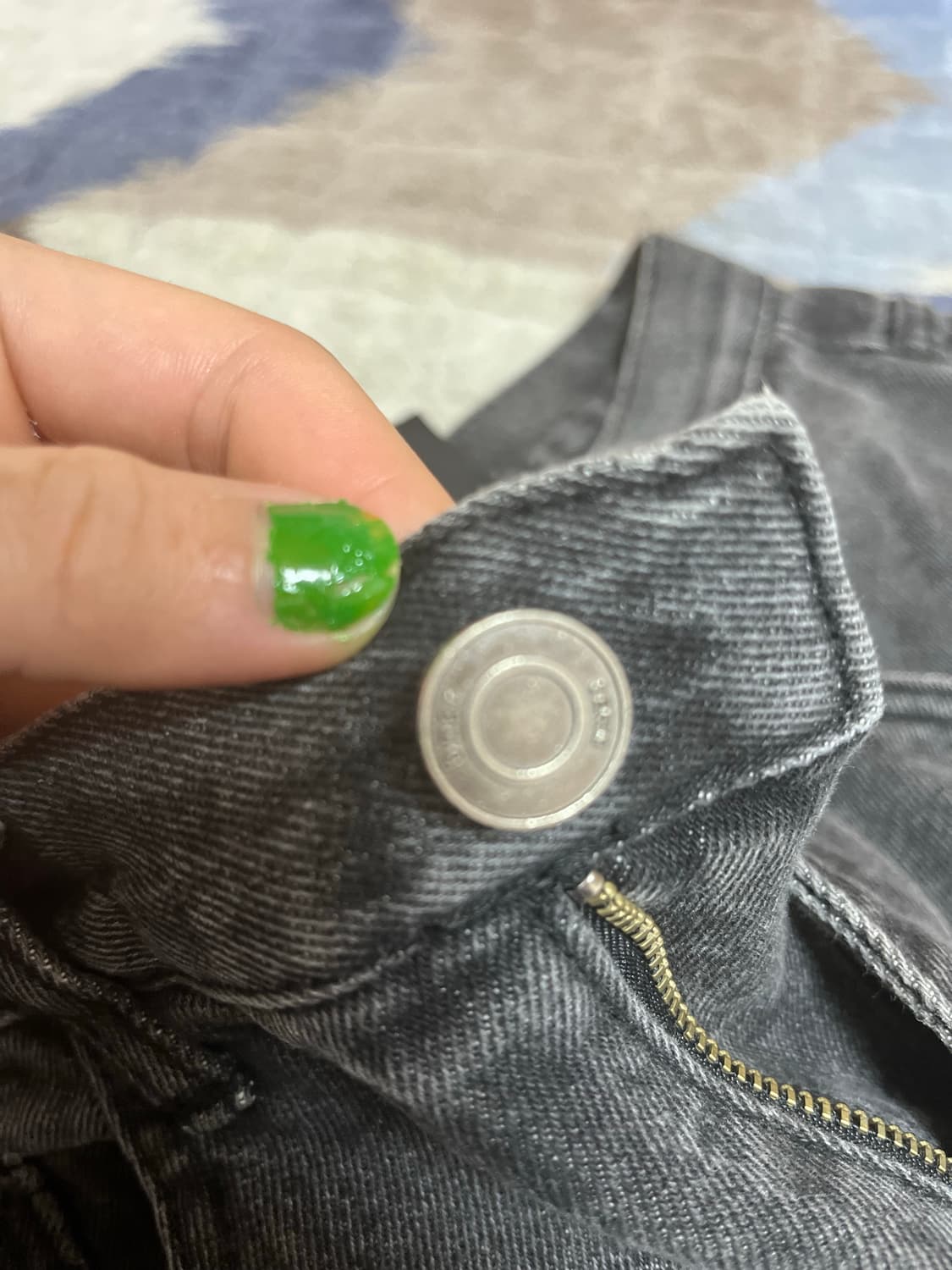 [32.5] DNSR 디엔에스알 시그니처 와이드 데님 팬츠 워시드 그레이 상품이미지4