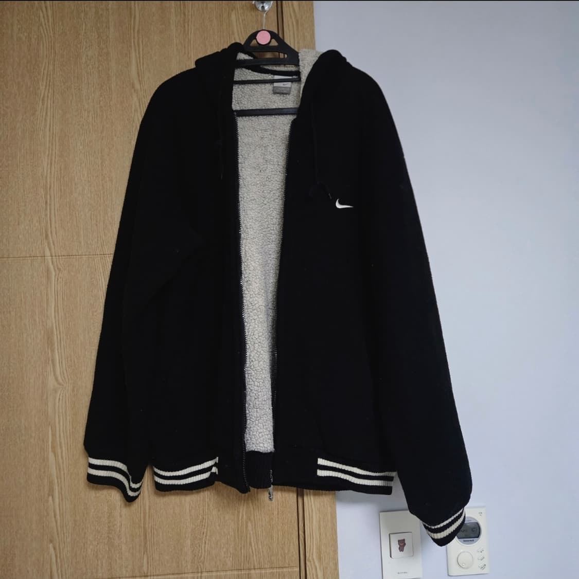 00's 나이키 배스킷볼 쉐르파헤비후리스 올드스쿨 양털후드집업 XL 블랙 상품이미지2