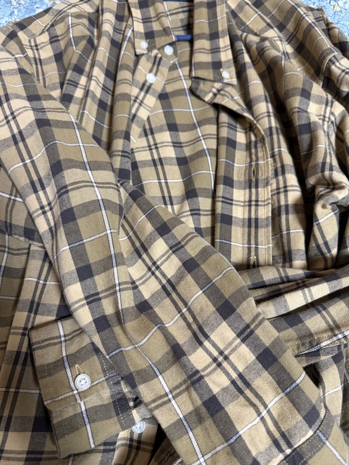 슈프림 플레이드 플라넬 셔츠 탄 상품이미지2