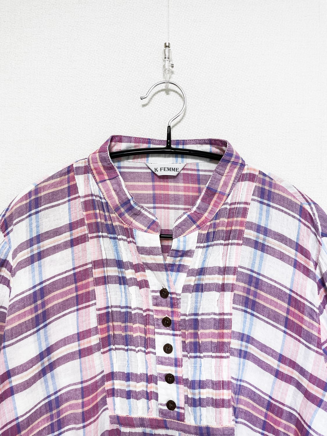 Cotton Check Shirt - Pink 상품이미지2